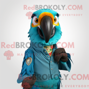 Turkis ara maskot kostume...