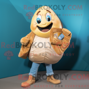 Tan Croissant maskot...