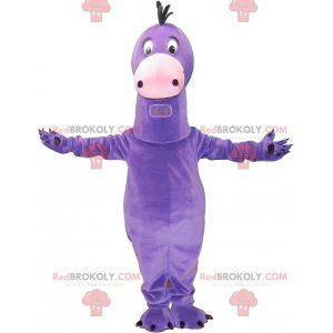 Mascota divertida del dinosaurio gigante púrpura -
