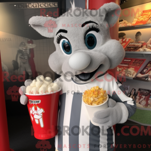 Gray Pop Corn mascot...