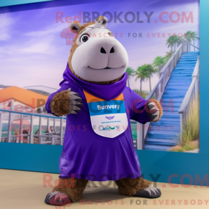 Lavendel Capybara maskot...