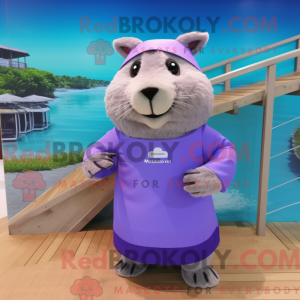 Lavender Capybara mascot...