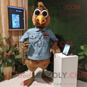 Brun kylling maskot drakt...