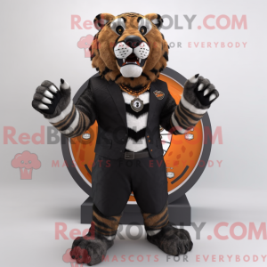 Sort sabeltand tiger maskot...