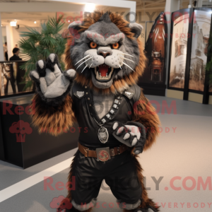Sort sabeltand tiger maskot...