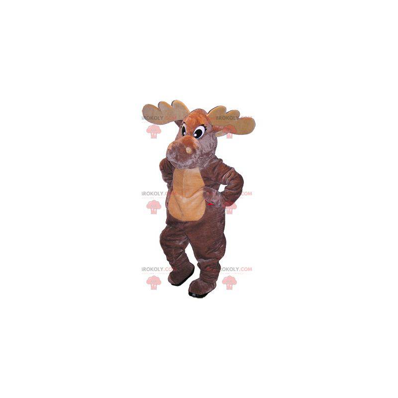 Mascot alce marrón oscuro y beige muy realista - Redbrokoly.com
