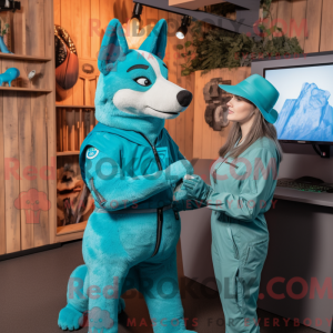 Turquoise Dingo mascot...