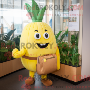 Gele raap mascottekostuum...