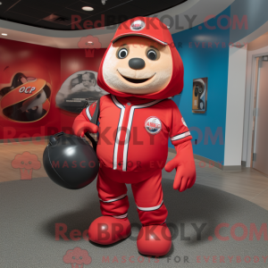 Rød Astronaut maskot...