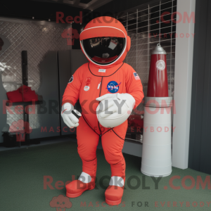 Rød Astronaut maskot...