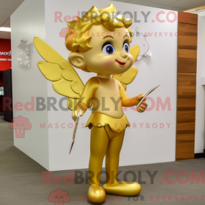 Guld Amor maskot kostume...