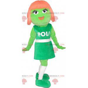 Red-haired girl alien mascot - Redbrokoly.com