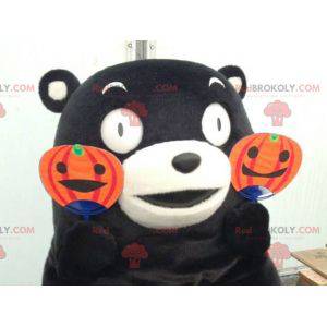 Mascotte d'ours noir et blanc - Redbrokoly.com