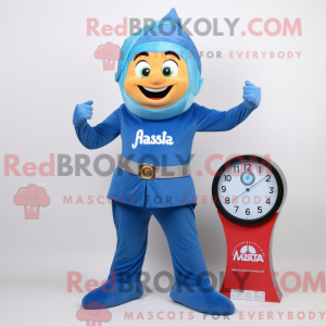 Modrá postava maskota Tikka...