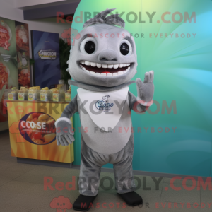 Gray Ceviche mascot costume...