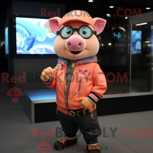 Peach Sow mascottekostuum...