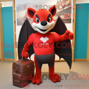 Red Bat mascot costume...