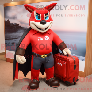 Red Bat mascot costume...