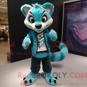 Cyan Civet mascot costume...