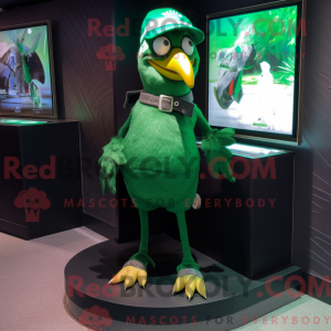 Green Crow mascot costume...