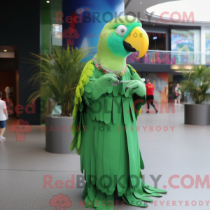Lime Green Macaw mascot...