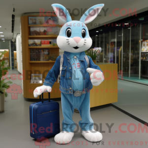 Sky Blue Rabbit mascot...
