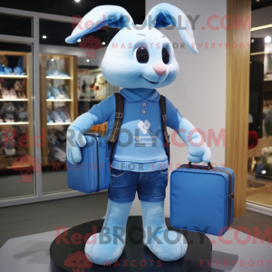 Sky Blue Rabbit mascot...