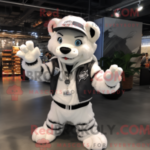 Máscara de tigre branco com...
