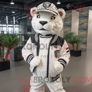Máscara de tigre branco com...