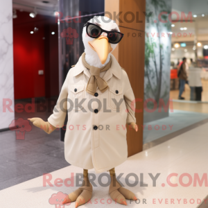 Beżowy Måke maskot drakt...