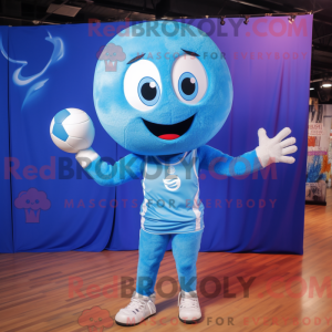 Blå volleyball bold maskot...