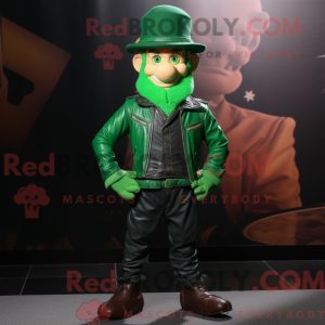 Grøn Leprechaun maskot...