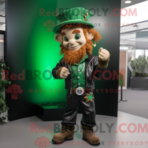 Grøn Leprechaun maskot...