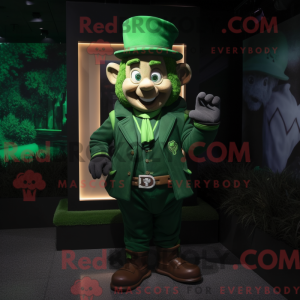 Grøn Leprechaun maskot...