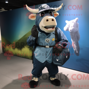 Navy Zebu maskot kostume...