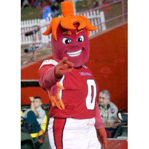 Purple and orange sportsman mascot - Redbrokoly.com