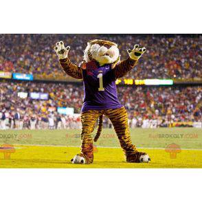 Mascot feline tiger in sportswear - Redbrokoly.com