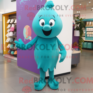 Teal Plum mascottekostuum...