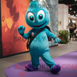 Teal Plum mascottekostuum...