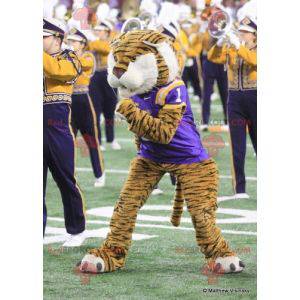 Mascot feline tiger i sportsklær - Redbrokoly.com