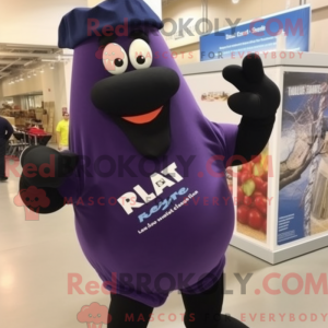 Navy Aubergine maskot drakt...