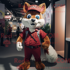 Maroon Fox-maskotdraktfigur...