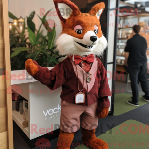 Maroon Fox-maskotdraktfigur...