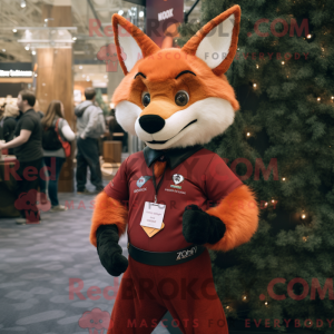 Maroon Fox-maskotdraktfigur...