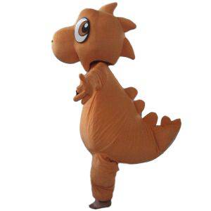 Fully customizable orange and white dinosaur mascot -