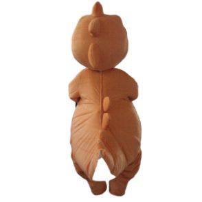 Fuldt tilpasselig orange og hvid dinosaur maskot -