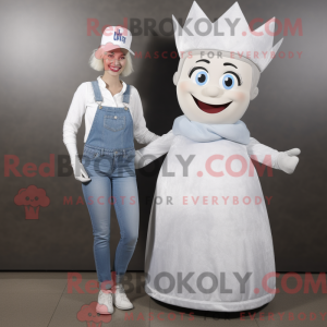Hvit Queen maskot drakt...