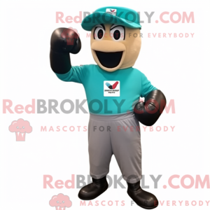 Teal Boxing Glove mascot...
