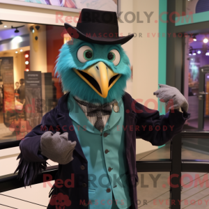 Teal Crow mascottekostuum...