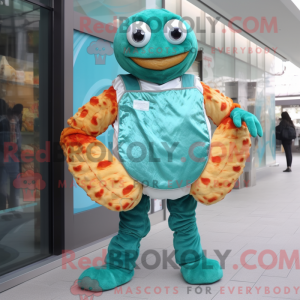 Teal Crab Cakes mascot...